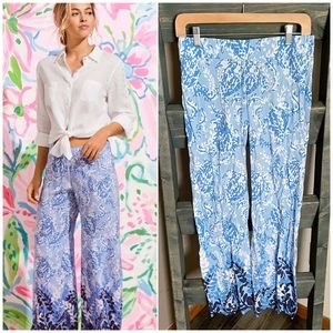 Lilly Pulitzer Bal Harbour Palazzo Pants Blue Peri Turtley
